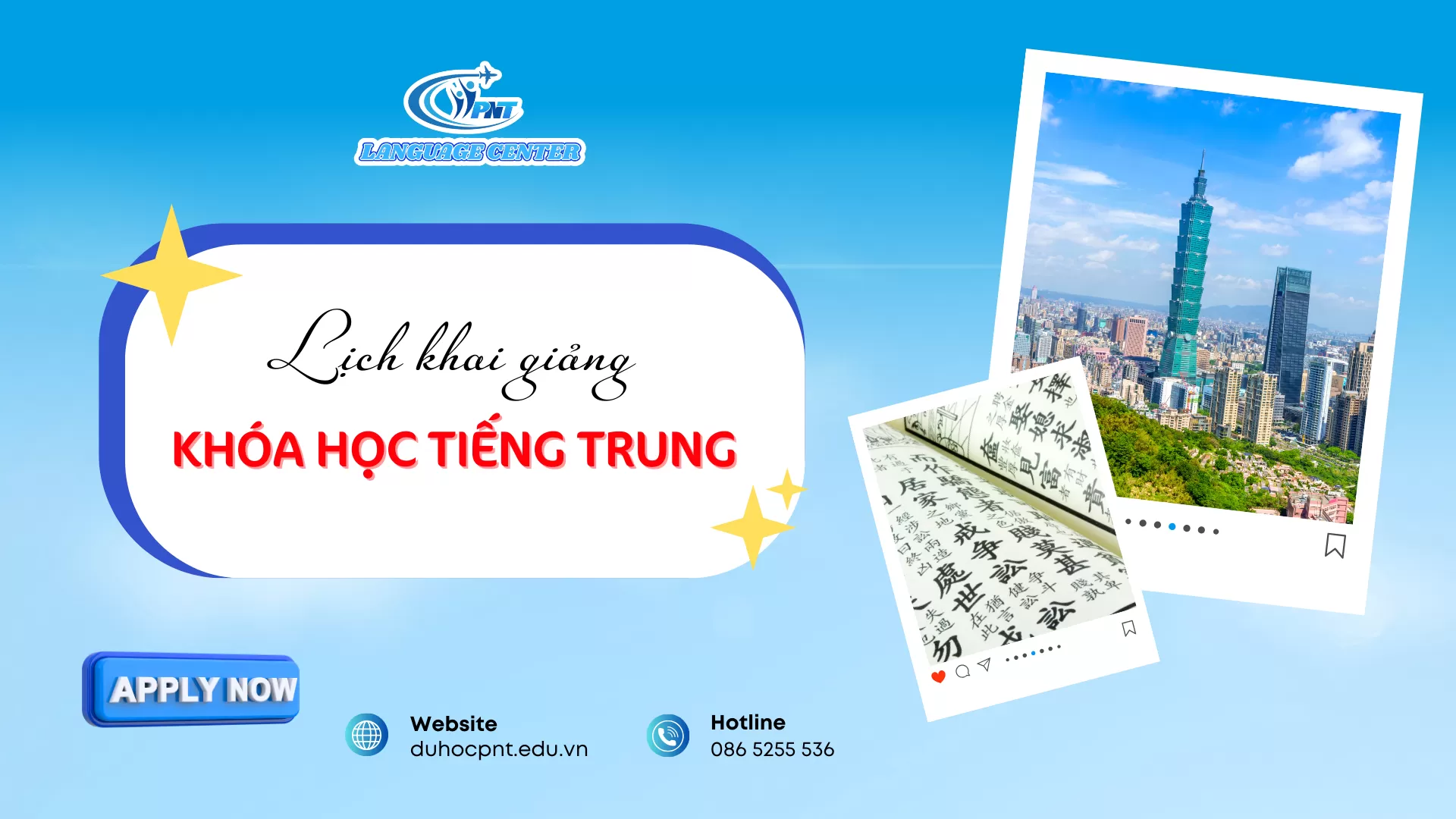 Lịch khai giảng khóa học tiếng Trung